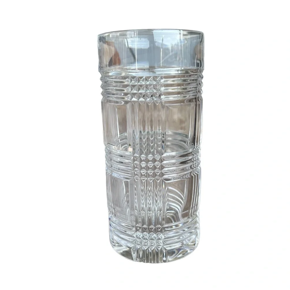 Ralph Lauren Glen Plaid Highball Heavy Bottom Glass 6 1/4” Signed Replacement